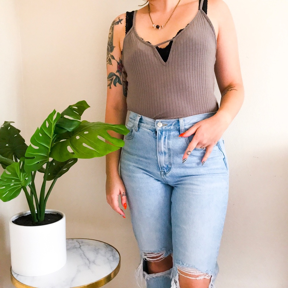 Beige body suit